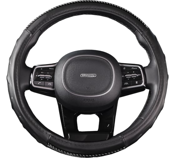 Оплетка SKYWAY Luxury-6 M, черная, экокожа S01102430 1