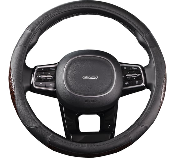 Оплетка SKYWAY Luxury-4 M, черная, экокожа S01102378 1