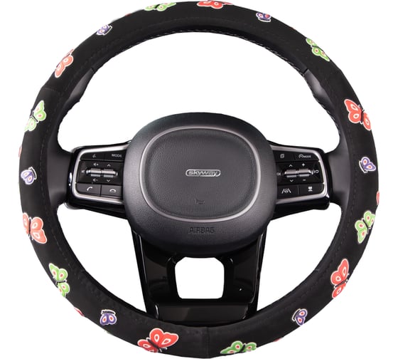 Оплетка SKYWAY Glamour-3 M, черная, вельвет S01106005 1