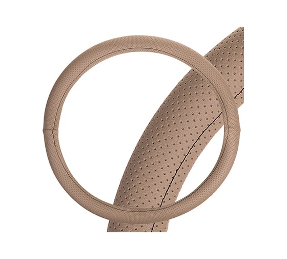 Оплетка SKYWAY Port M, бежевая, строчка черная, экокожа S01102455 1