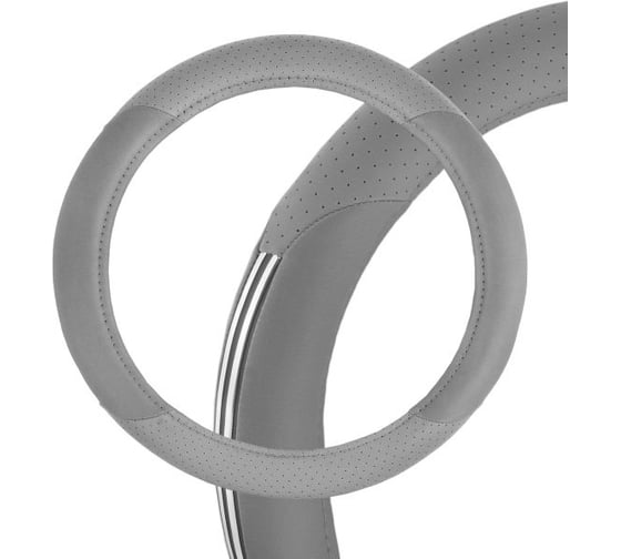 Оплетка SKYWAY Crome-1 M, серая, экокожа S01102042