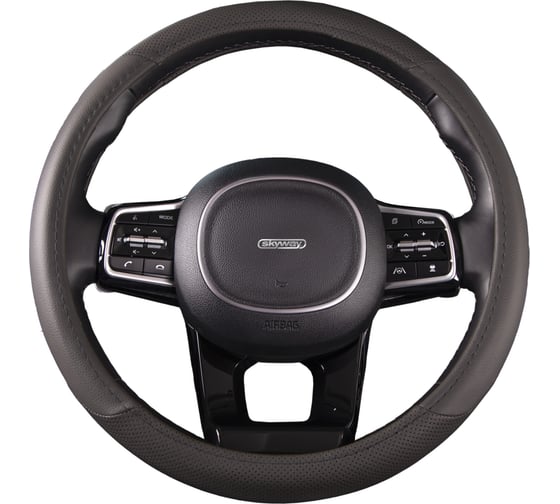 Оплетка SKYWAY Crome-1 M, серая, экокожа S01102042