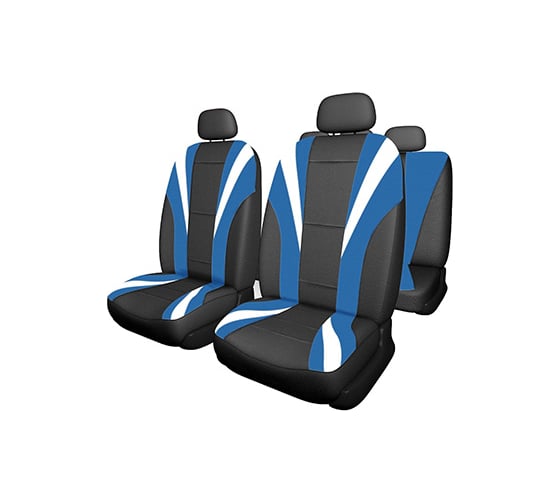 Чехлы на сиденья SKYWAY Drive-3 экокожа, 11 предметов, черно/синий S01301164 1