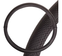 Оплетка SKYWAY Port M, черная, строчка черная, экокожа S01102444