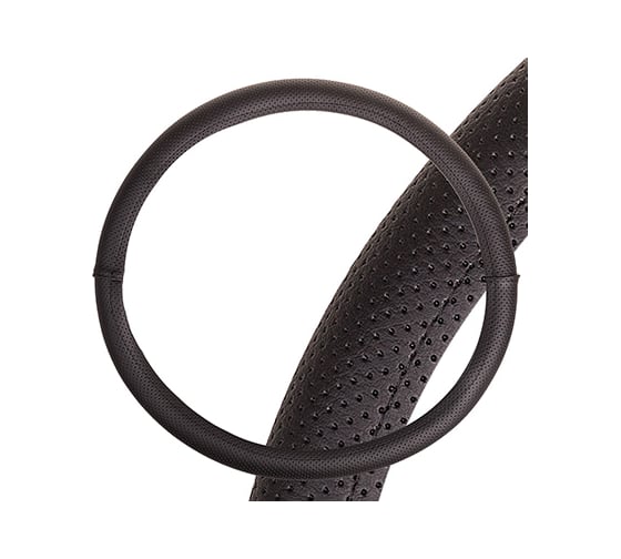 Оплетка SKYWAY Port M, черная, строчка черная, экокожа S01102444 1