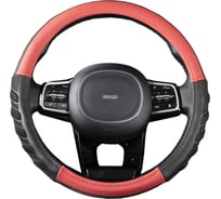 Оплетка SKYWAY Racer-1 M, черно/красная, экокожа S01102412