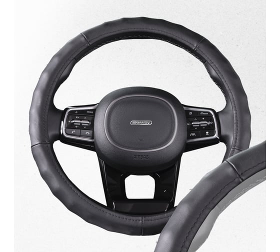 Оплетка SKYWAY Real-2 М, черная, натуральная кожа S01108003