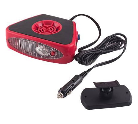 Тепловентилятор в прикуриватель SKYWAY 12V, с фонарем, черно-красный S02501003