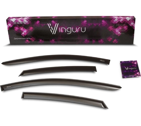 Дефлекторы окон Vinguru Geely Emgrand, 2012-н.в., накладные, 4 штуки, AFV47012 1