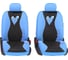 Авточехлы AUTOPROFI GLAMOUR велюр+сетчатая ткань, 11 предметов, голубой GLM-1105 SKY 3