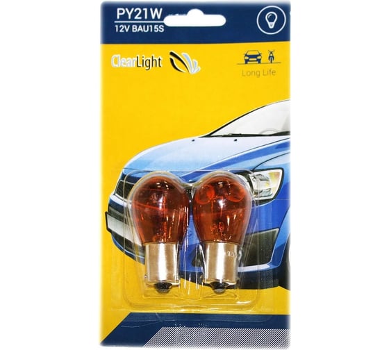 Лампа Clearlight py21w 12v, bau15s, блистер 2 шт CL-PY21W-12V 2B 1