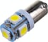Автолампа диод SKYWAY T9, 12V, 5 SMD, блистер с цоколем, 1-контакт, белая, комплект 2 шт., габариты, номер S08201362 2