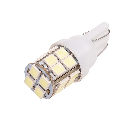 Автолампа диод SKYWAY T10, 12V, 20 SMD, блистер без цоколя, 1-контакт, белая, комплект 2 шт., габариты, номер S08201338