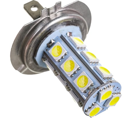 Автолампа диод SKYWAY H7, 12V, 18 SMD, блистер 1-контактная, белая, ближний, дальний свет, противотуманная, S08201021