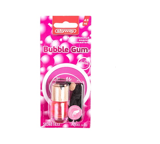 Подвесной ароматизатор - бутылочка с деревянной крышкой SKYWAY Aqua.series 5 мл, bubble gum S03401033 1