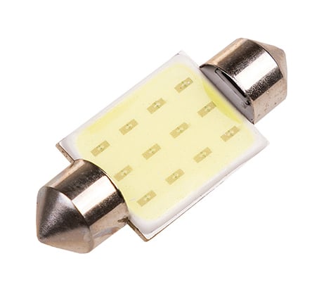 Автолампа диод SKYWAY T11, 12V, 1 COB блистер с цоколем, 2-контакта, белая, комплект 2 шт., салон, номер S08201348