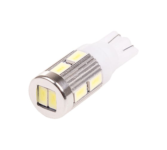 Автолампа диод SKYWAY T10, 12V, 10SMD, блистер без цоколя, 1-контакт, белая, комплект 2 шт., габарите, номер S08201334