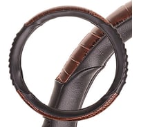 Оплетка SKYWAY Wood-5 M черная, экокожа S01102171