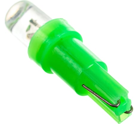 Автолампа диод SKYWAY T5, 12V, 1LED, блистер без цоколя, 1-контактная, Зеленая, Панель 2 шт S08201216