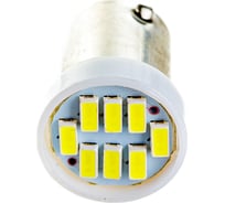 Автолампа диод SKYWAY T9, 12V, 8 SMD, Блистер с цоколем, 1-контакт, Белая, комплект 2 шт., габариты, номер S08201363