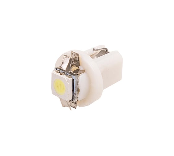 Автолампа диод SKYWAY T8,5, 12V, 1 SMD, блистер с цоколем, 1-контакт, белая, комплект 2 шт, габариты, номер S08201360 1