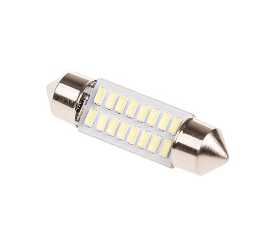 Автолампа диод SKYWAY T11, 12V, 16 SMD, блистер с цоколем, 1-контакт, белая, салон, номер S08201350