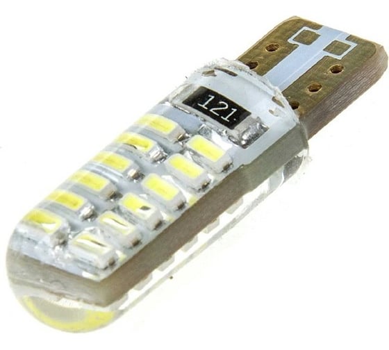 Автолампа диод SKYWAY T10, 12V, 24 SMD, диодов 1-контакт, без цоколя, белая, габариты, номер S08201112