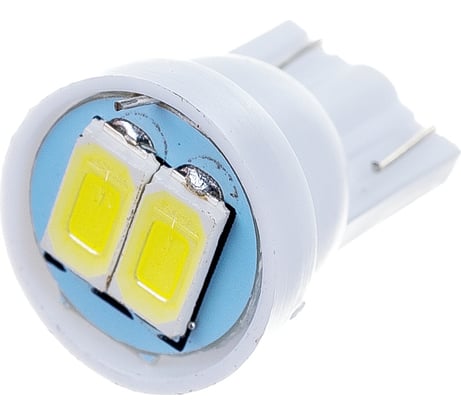 Автолампа диод SKYWAY T10, 12V, 2 SMD, блистер без цоколя, 1-контакт, белая, комплект 2 шт., габариты, салон S08201331