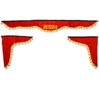 Ламбрекен лобового стекла со шторками SKYWAY 180х60х60 см РОССИЯ Красный S01203015