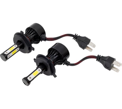 Автолампа SKYWAY LED, H4, 12/24V, 28W, 6000K, 4000Lm, 2-контактная, 2 шт, радиатор+вентилятор охлаждения S08701007