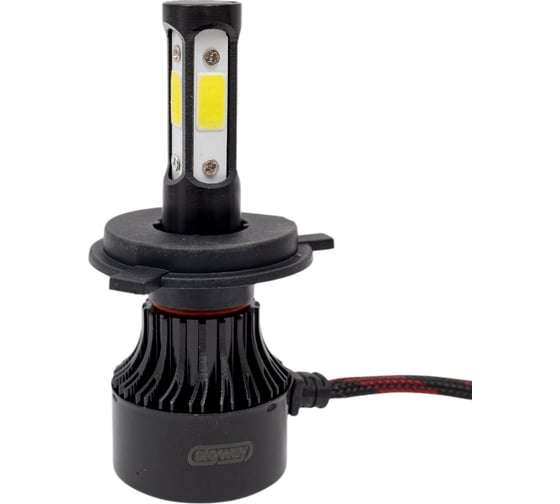 Автолампа SKYWAY LED, H4, 12/24V, 28W, 6000K, 4000Lm, 2-контактная, 2 шт, радиатор+вентилятор охлаждения S08701007