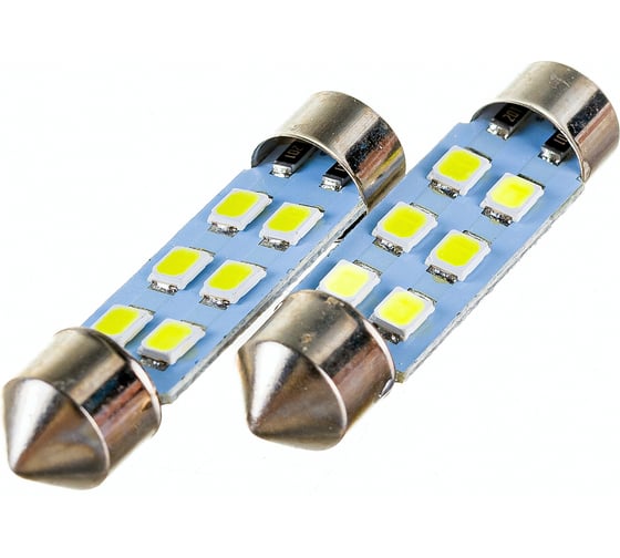 Автолампа диод SKYWAY T11, 12V, 6 SMD, блистер, c цоколем, 1-контакт, 2 шт. S08201354 1