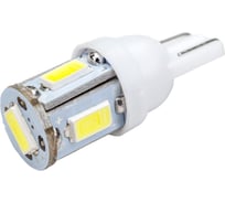 Автолампа диод SKYWAY T10, 12V, 5 SMD, блистер, без цоколя, 1-контакт, 2 шт. S08201343