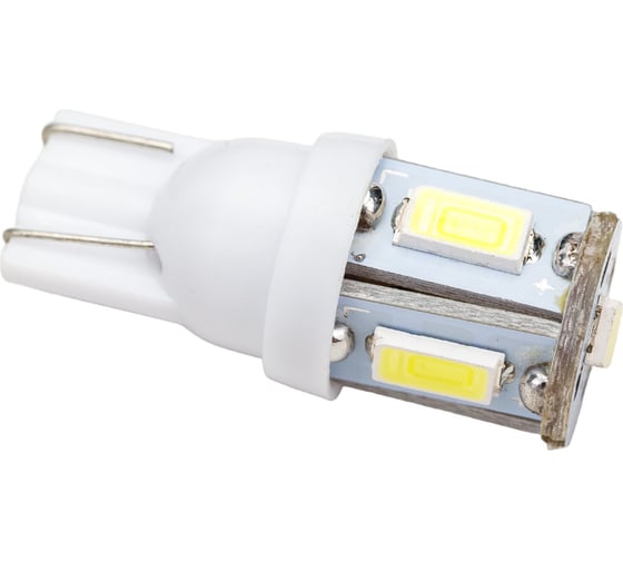Автолампа диод SKYWAY T10, 12V, 5 SMD, блистер, без цоколя, 1-контакт, 2 шт. S08201343