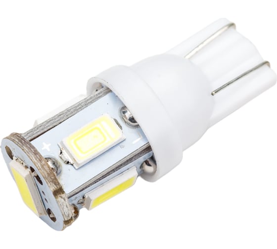 Автолампа диод SKYWAY T10, 12V, 5 SMD, блистер, без цоколя, 1-контакт, 2 шт. S08201343