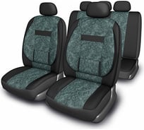 Чехлы на сиденья SKYWAY Protect Plus-1 жаккард, 11 предметов, черно/бирюзовый S01301036