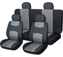 Чехлы на сиденья SKYWAY Prestige-3 экокожа, 11 предметов, черно/серый S01301013