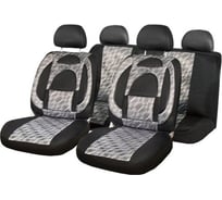 Чехлы на сиденья SKYWAY Protect Plus-7 жаккард, 11 предметов, черно/серый S01301035