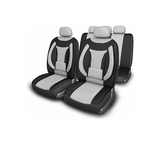 Чехлы на сиденья SKYWAY Protect Plus-5 велюр/сетка, 11 предметов, черно/серый S01301062 1