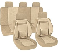 Чехлы на сиденья SKYWAY Protect Plus-10 вельвет, 11 предметов, бежевый S01301076