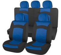 Чехлы на сиденья SKYWAY SMART-1 полиэстер/сетка, 9 предметов, черно/синий S01301119