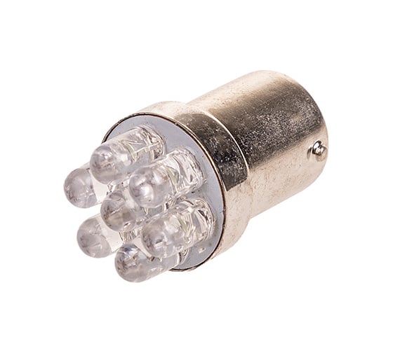 Автолампа диод SKYWAY T18, 12V, 7LED, блистер, с цоколем, 1-контакт, 2 шт. S08201355