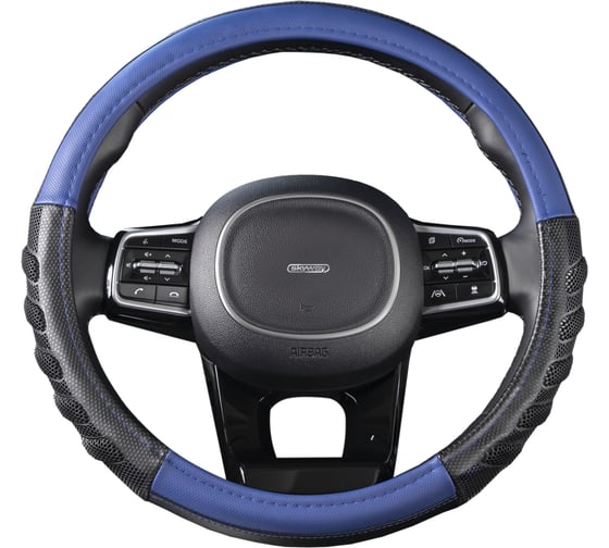 Оплетка SKYWAY Racer-1 M, черно-синяя, экокожа S01102415 1