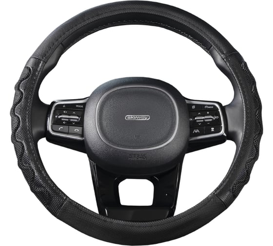 Оплетка SKYWAY Racer-2, M, черно-синяя, экокожа S01102418 1