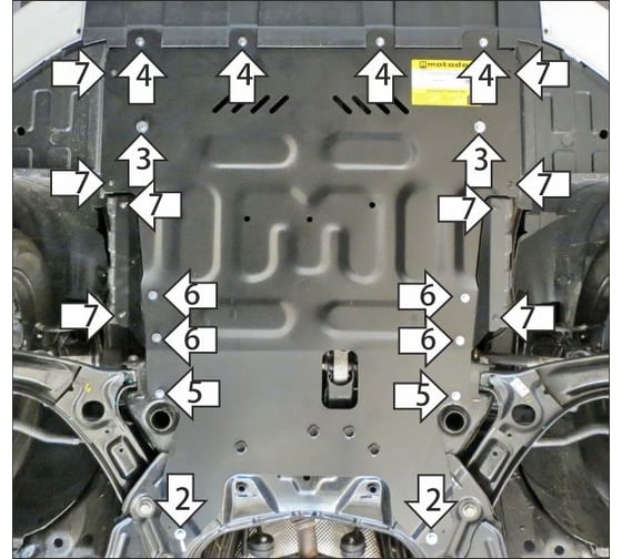 Стальная защита MOTODOR 2 мм Д, КПП BAIC U5 Plus 78502