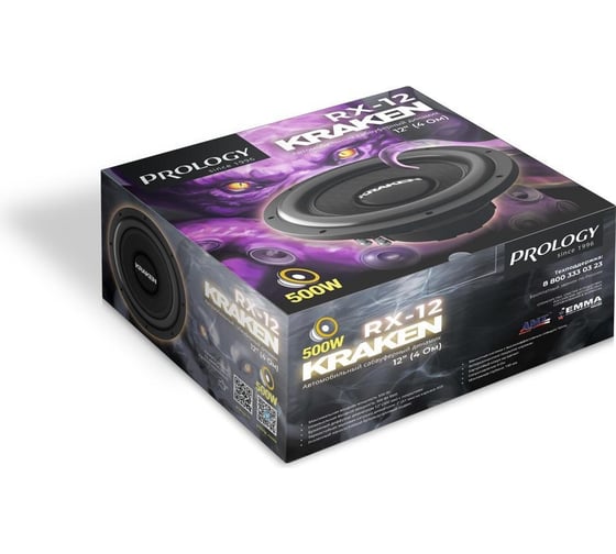 Сабвуфер с одной звуковой катушкой PROLOGY RX-12" KRAKEN 4607940902959