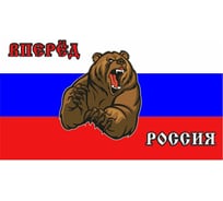 Прямоугольный флаг SKYWAY на липучке, "Вперед Россия", медведь S09202003