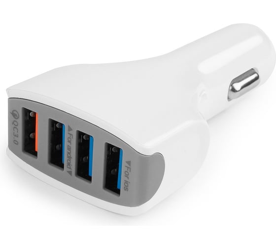 Адаптер питания Cablexpert, 12V;5V 4-USB, поддержка quick charge 3.0, MP3A-UC-CAR18 1