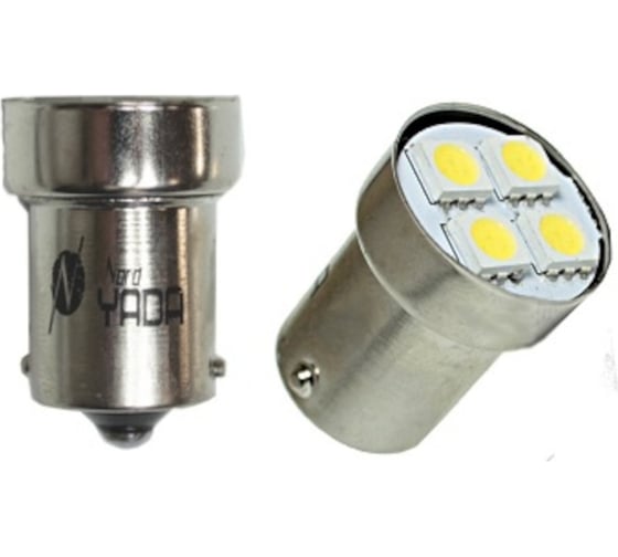 Светодиод Nord-Yada 24 В, G18.5 4 SMD (size 5050) R 10 W BA15s белый 1.1 W 20 Лм, 2 шт в упаковке 904813