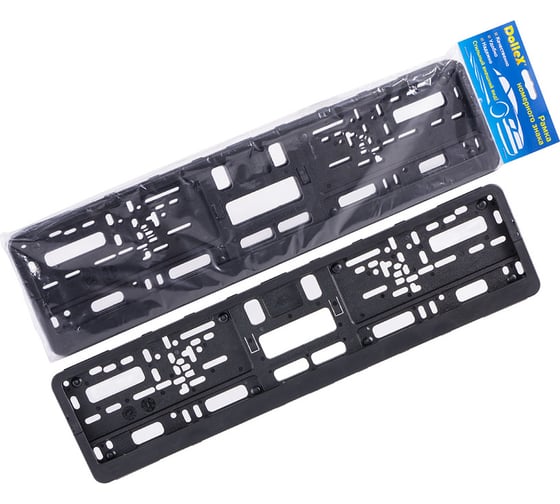 Рамка номерного знака DolleX, пластмассовая, черная, тип Книжка уп. 2 шт, SPL-09 1